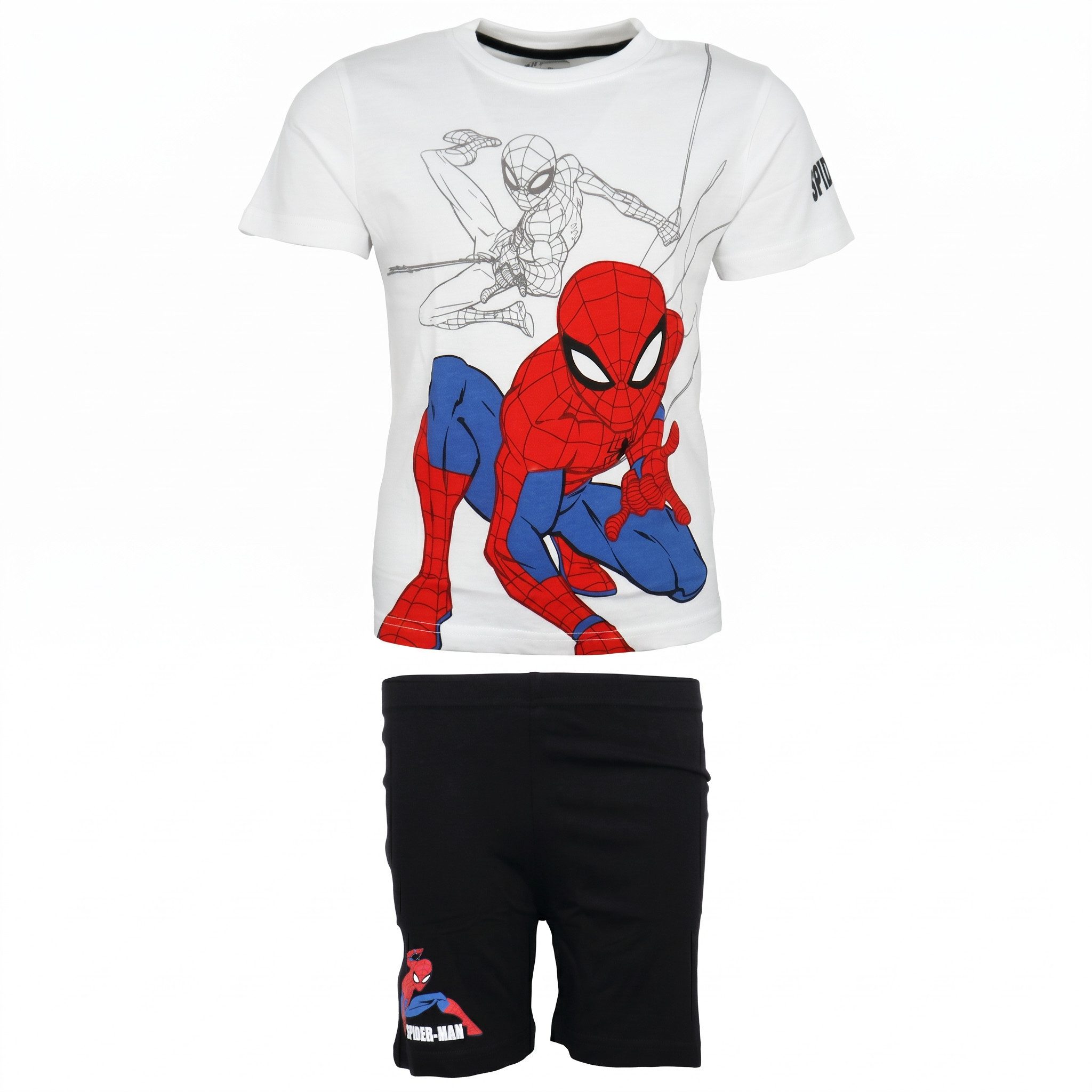 Pyjama Marvel Spiderman Kinder Schlafanzug Pyjama Shirt Shorts
