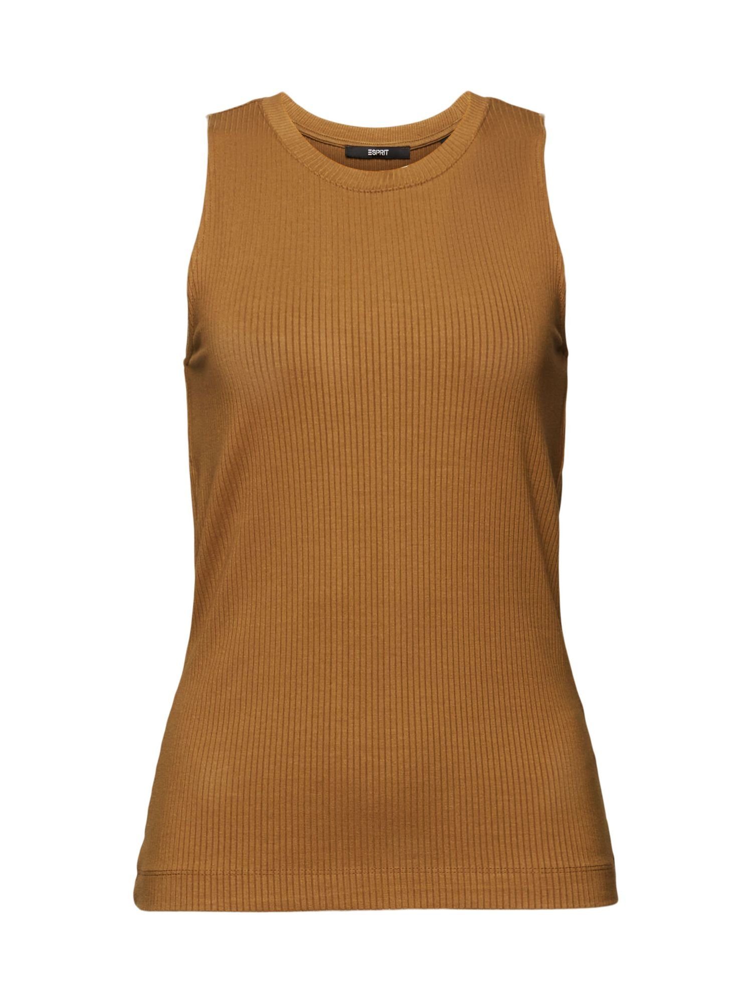 Esprit Collection T-Shirt Geripptes Tanktop (1-tlg) PALE KHAKI | T-Shirts