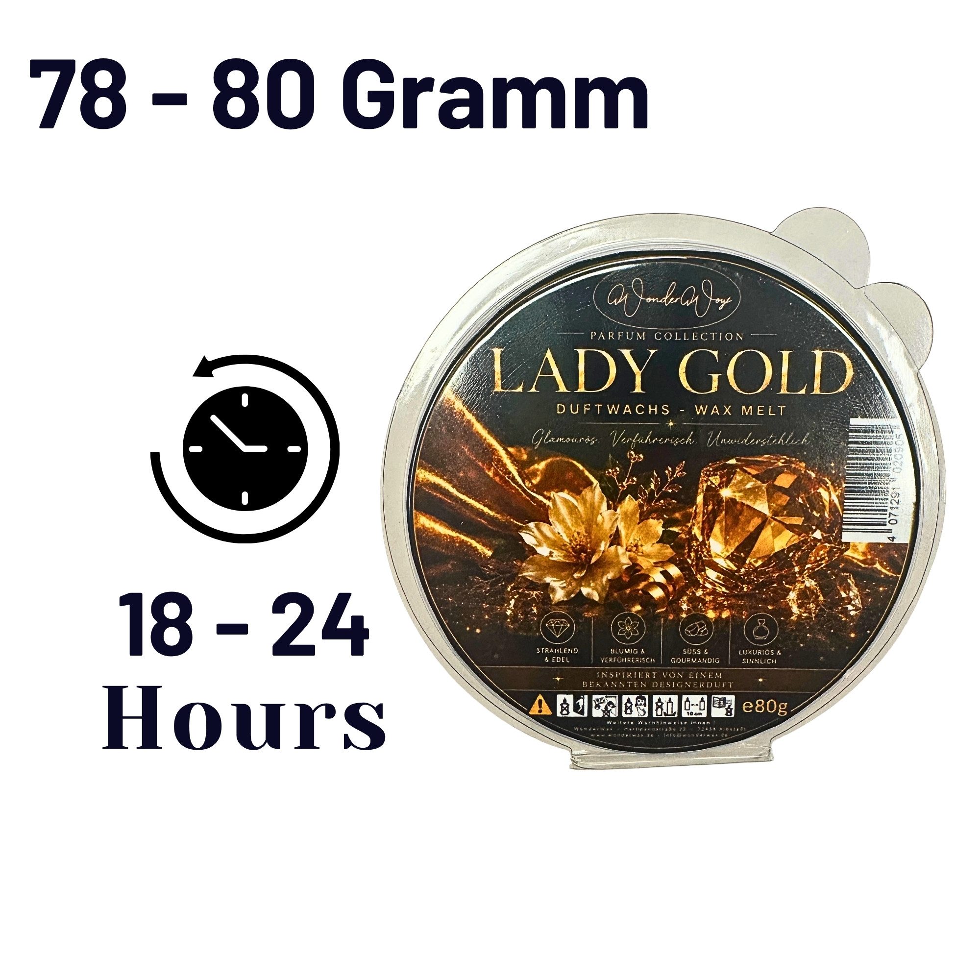 WonderWax Duftwachs WonderWax® Parfume Duftkreis 6 x Duftwachs Ecken Weiß (Lady Gold), Duftrichtung: Lady Gold