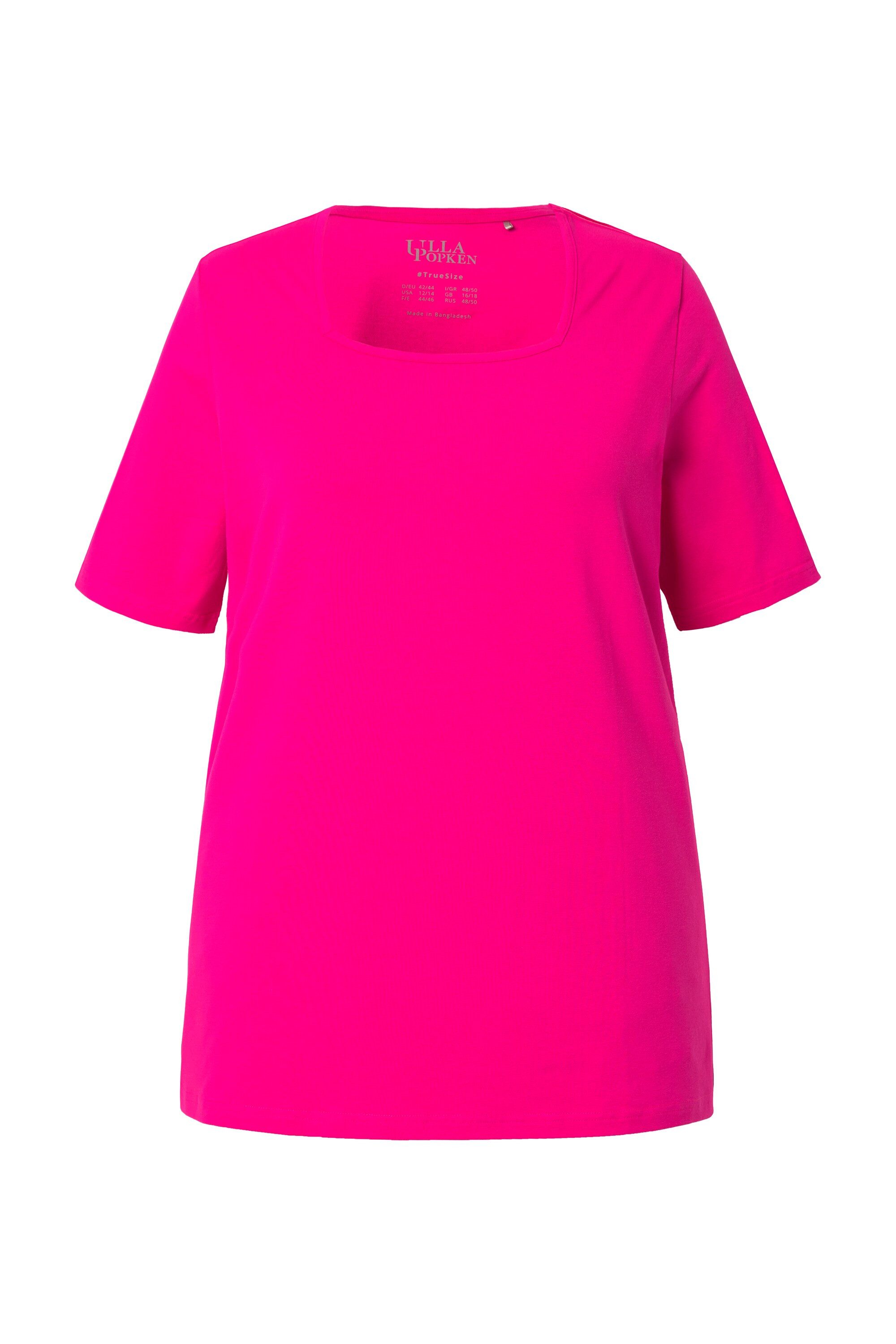 Ulla Popken T-Shirt T-Shirt A-Linie Carré-Ausschnitt günstig online kaufen