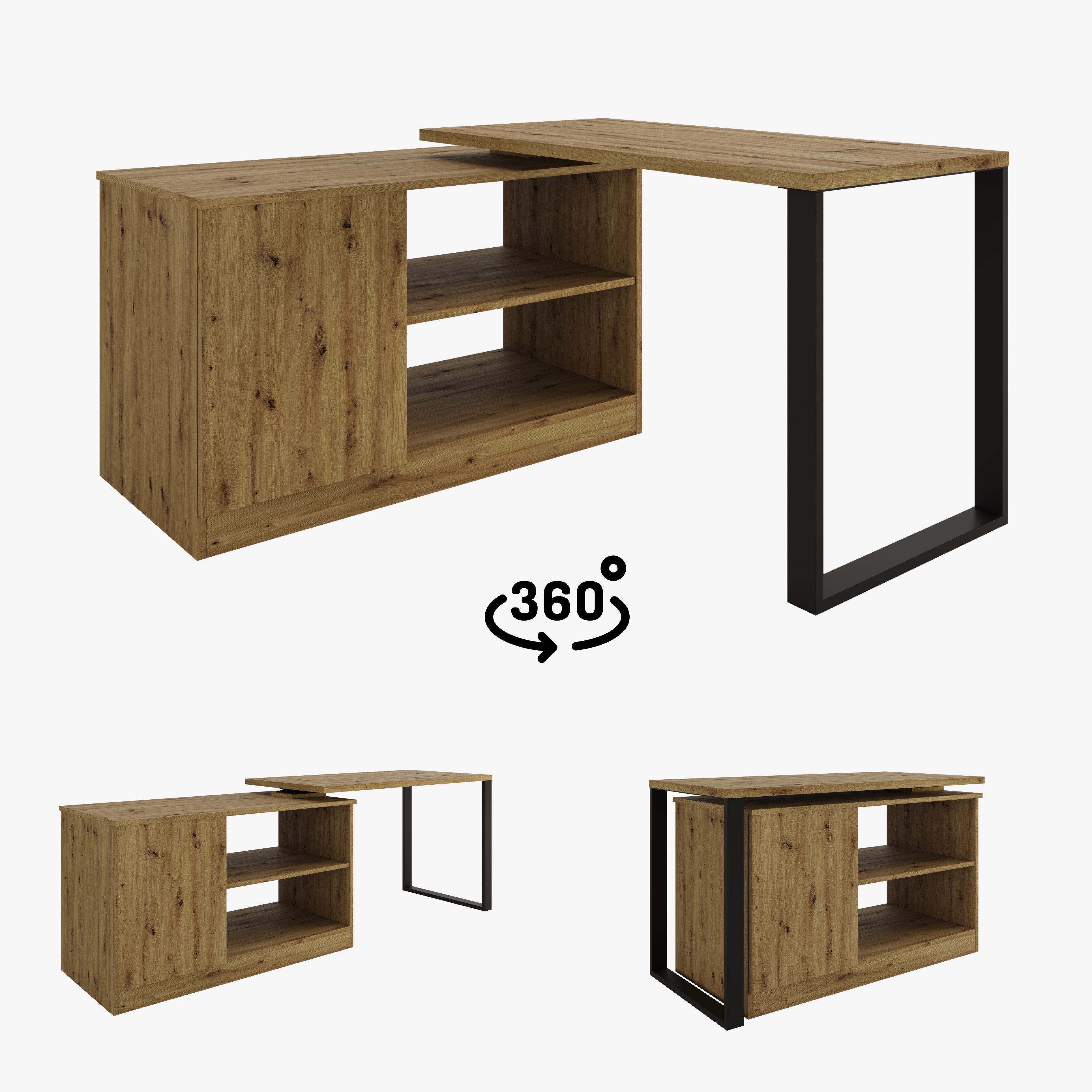 Platan Room Schreibtisch Drehbarer Eckschreibtisch Rio günstig online kaufen