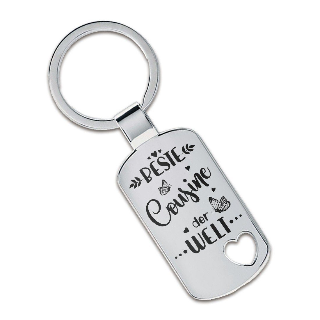 Lieblingsmensch Schlüsselanhänger Beste Cousine der Welt - ein tolles Geschenk und Glücksbringer (Schlüsselanhänger mit Gravur, inklusive Schlüsselring) | Schlüsselanhänger