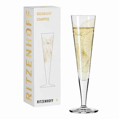 Ritzenhoff Champagnerglas Goldnacht Champagner 010, Kristallglas, Made in Germany