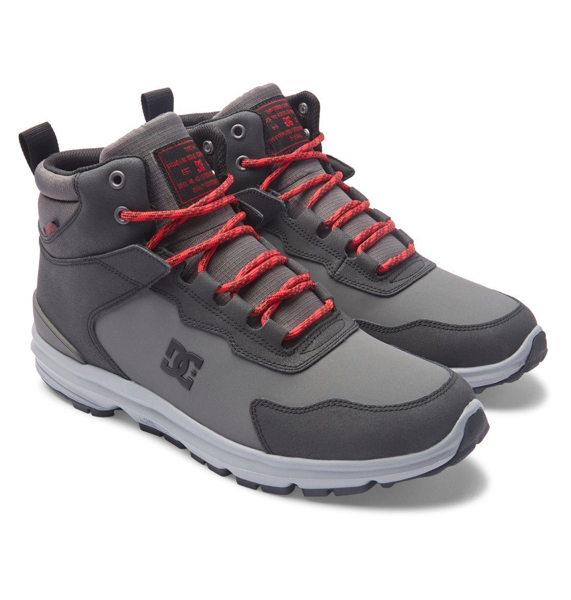 Grey/Black/Red Stiefel Shoes DC Mutiny