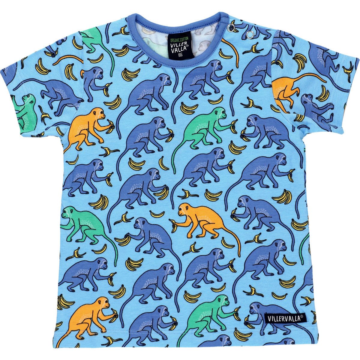 Villervalla T-Shirt Affe Unisex Kinder (1-tlg) Shirt, Oberteil, Leibchen, Funktionsshirt, Shortsleeve Shirt