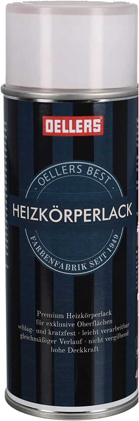 OELLERS Heizkörperlack Premium Sprühlack, 400 ml Heizkörperfarbe, Heizungslack, Heizungsfarbe