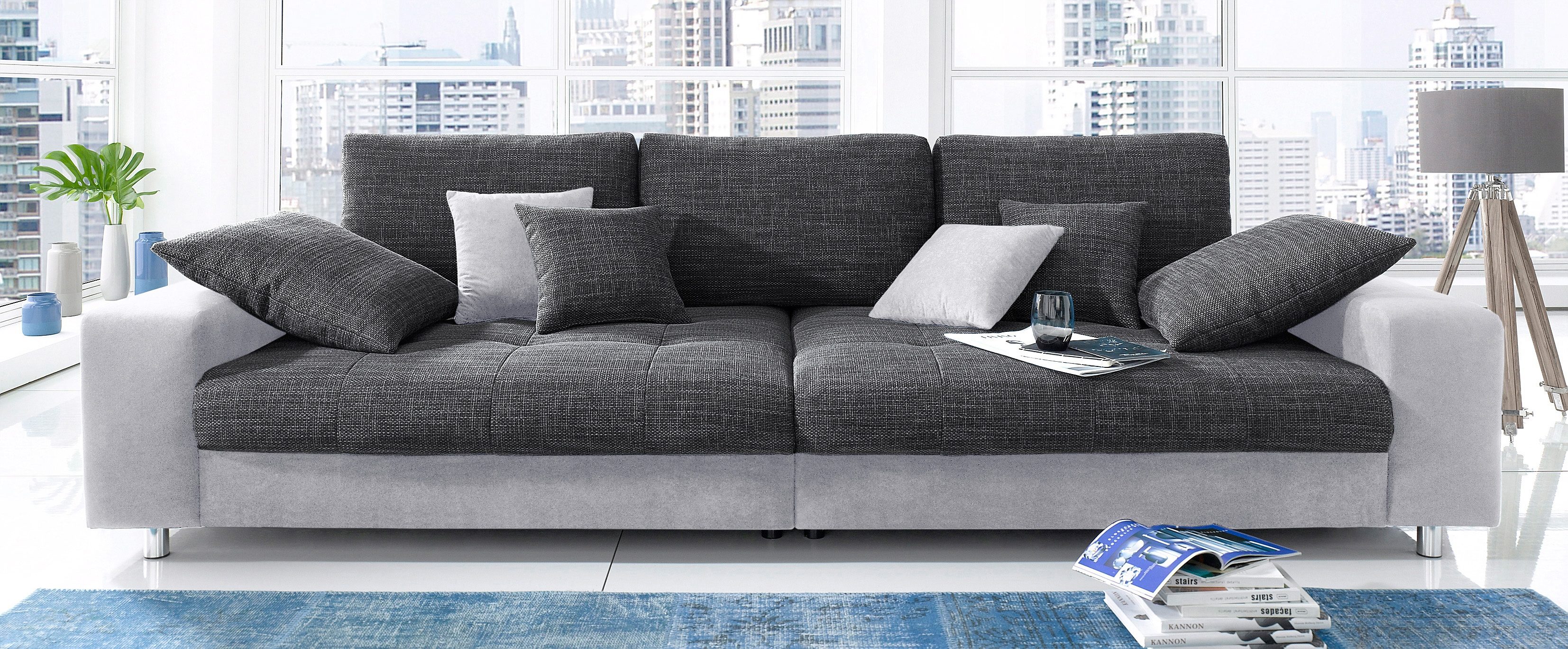 Mr. Couch Big-Sofa Tobi, wahlweise mit Kaltschaum (140kg Belastung/Sitz)  und RGB-Beleuchtung