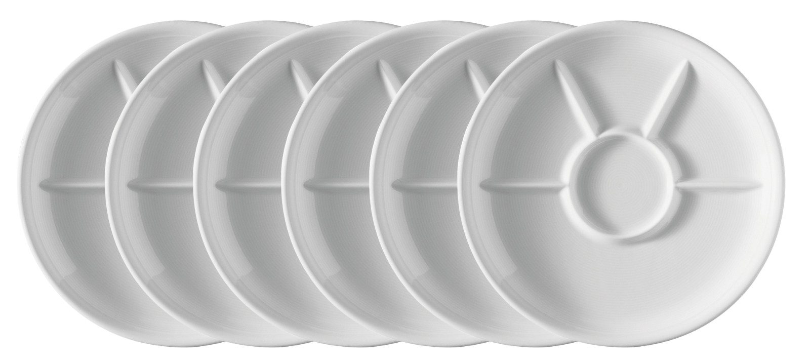 Thomas Porzellan Geschirr-Set Trend weiss Fondue-/Grillteller 27 cm Set6, Porzellan