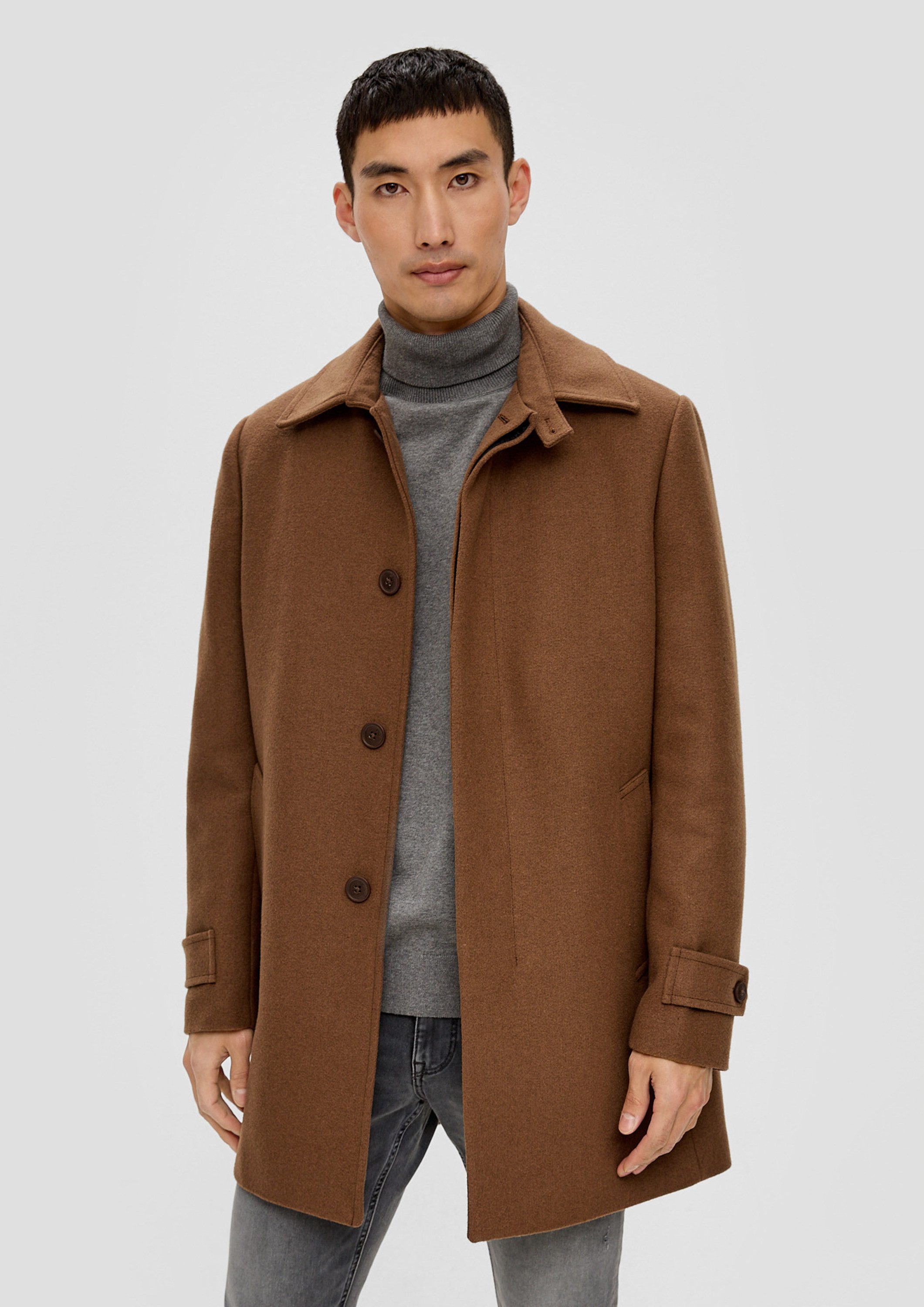 s.Oliver Funktionsmantel Outdoor-Mantel Mantel aus Wollmix