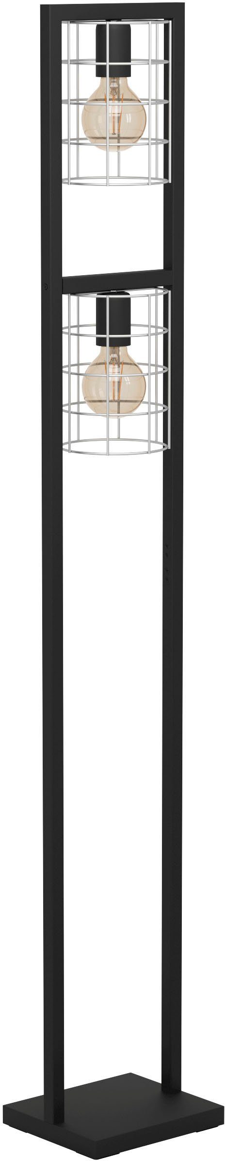 EGLO Stehlampe JUBILY, ohne Leuchtmittel, Leuchtmittel wechselbar, Stehleuchte in schwarz aus Stahl - exkl. E27 - 2X40W