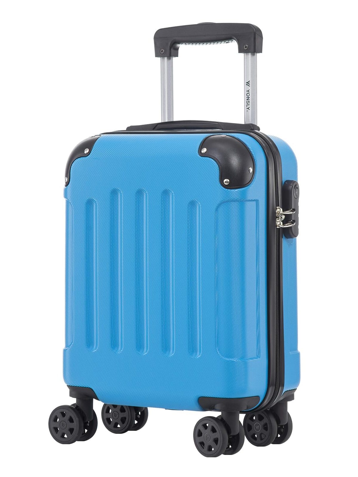YONSLY Hartschalen-Trolley Hartschalen-Reisekoffer Trolley für Kurztrip und Urlaubsreisen, 4 Rollen, mit Zahlenschloss, ABS-Schale und weichem Gummigriff für Tragekomfort
