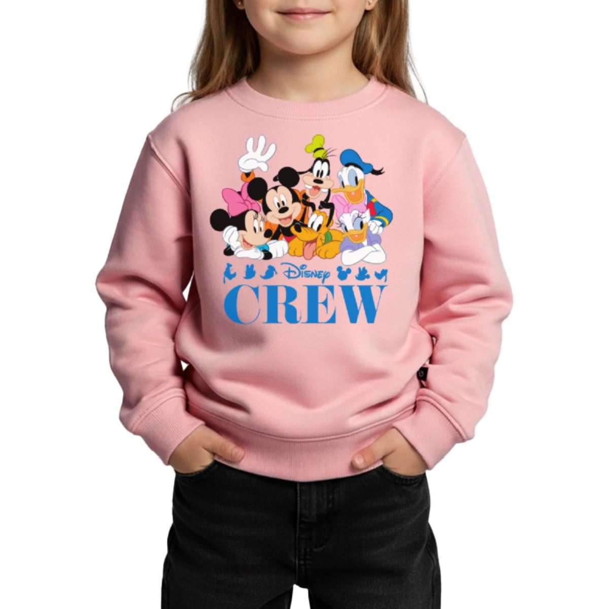 Spreadshirt Sweatshirt Mickey & Minnie Pluto Goofy Daisy Donald Crew Kinder Premium Pullover (1-tlg)