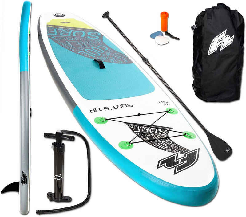 F2 Inflatable SUP-Board F2 Surf's Up Kids, (Set, 5 tlg., mit Paddel), Stand Up Paddling