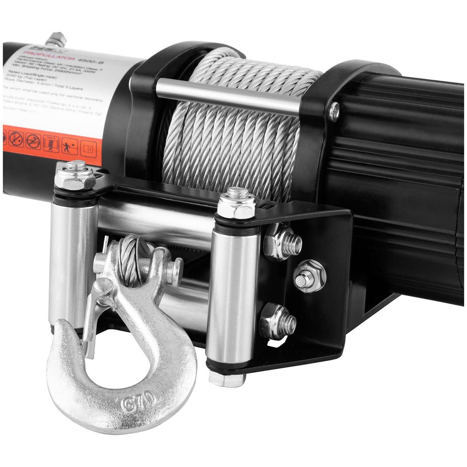 MSW Seilwinde 2040 kg 12 V Elektrische Seilzug Offroad Motorwinde – Bild 3 von 5