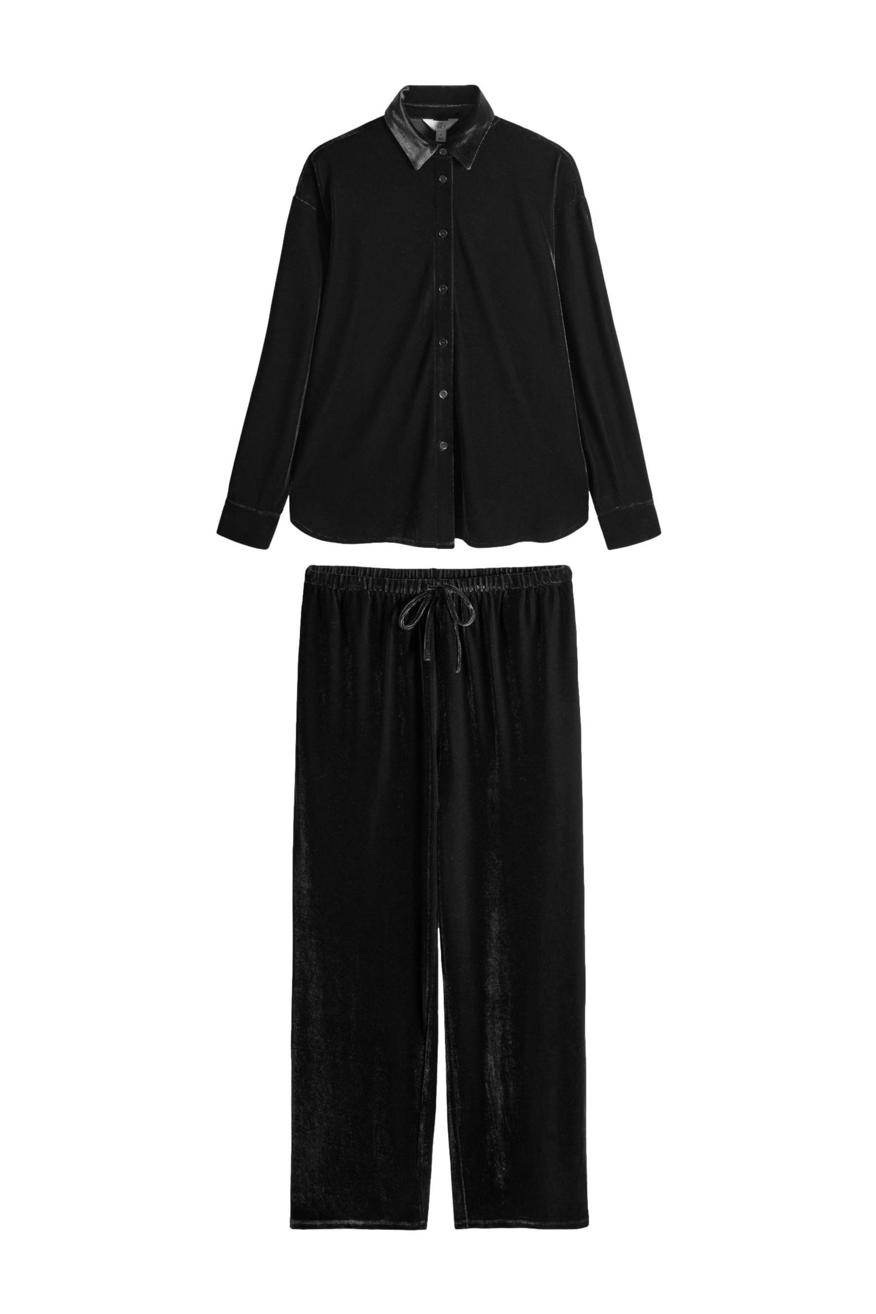 The Set Hosenanzug The Set Samthemd und Hose, 2-teiliges Set (2-tlg)