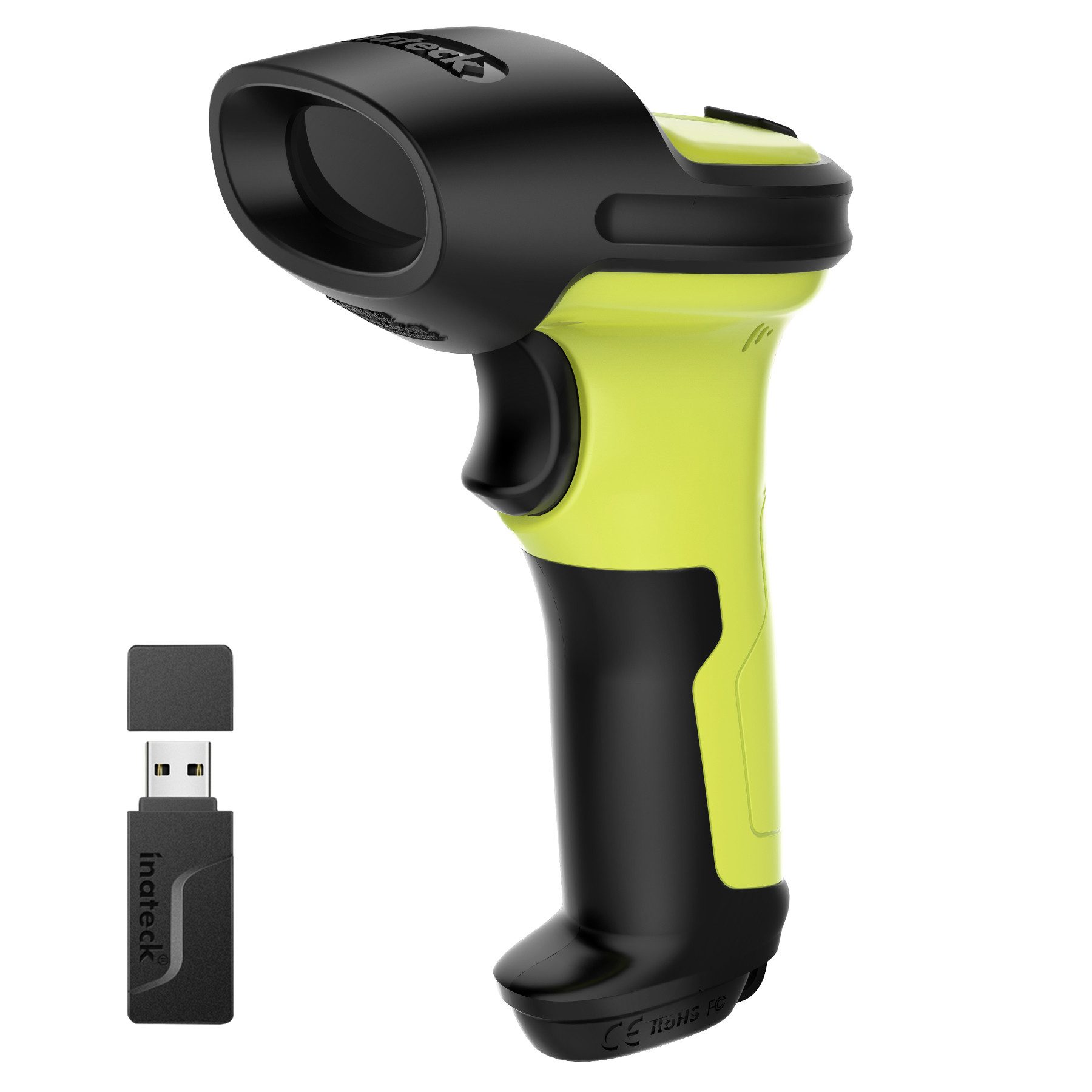 Inateck Barcode Scanner 2D Bluetooth, Kabellose QR Code Scanner Handscanner, (1 Ladung 180 Tage Standby)
