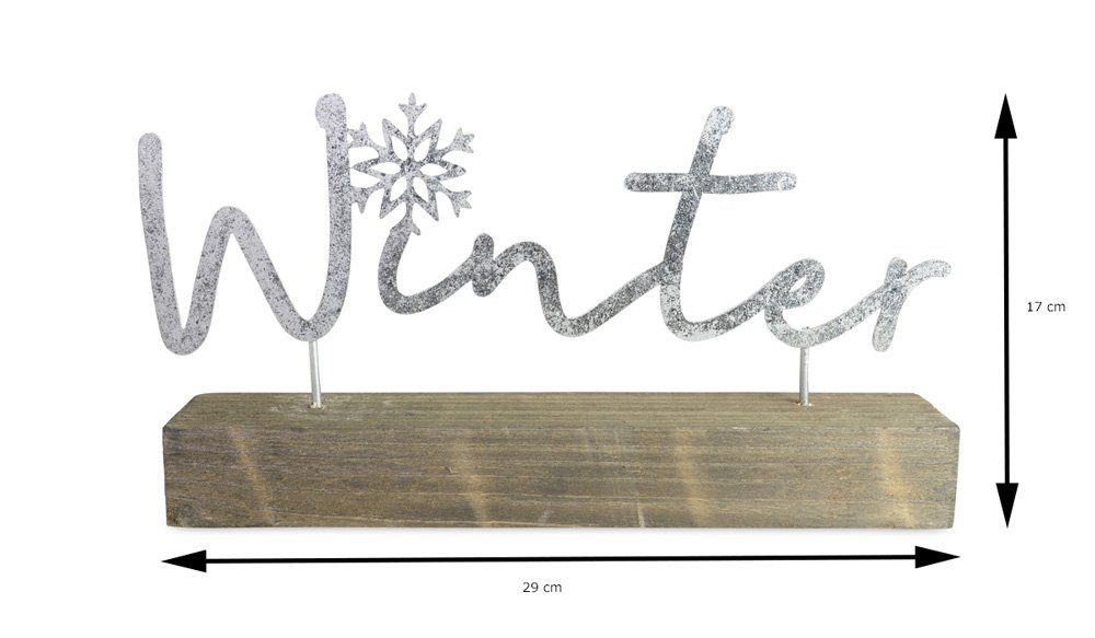 RIFFELMACHER & WEINBERGER Deko-Schriftzug auf Holzsockel "Winter" 29 x 17 cm - Gold oder Silber