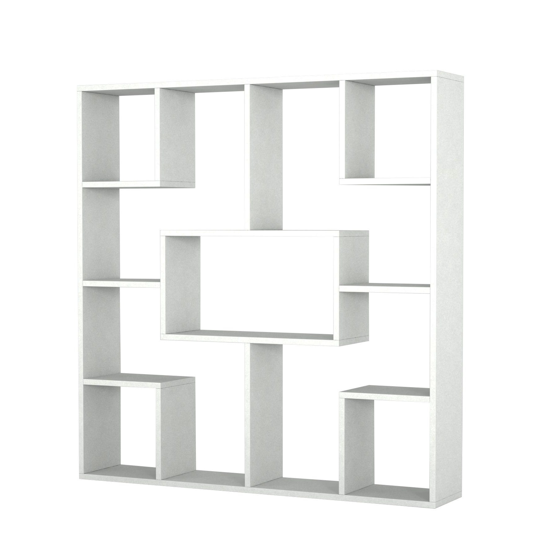 moebel17 Standregal Bücherregal Optimist Weiß, mit 13 Abstellflächen | Standregale
