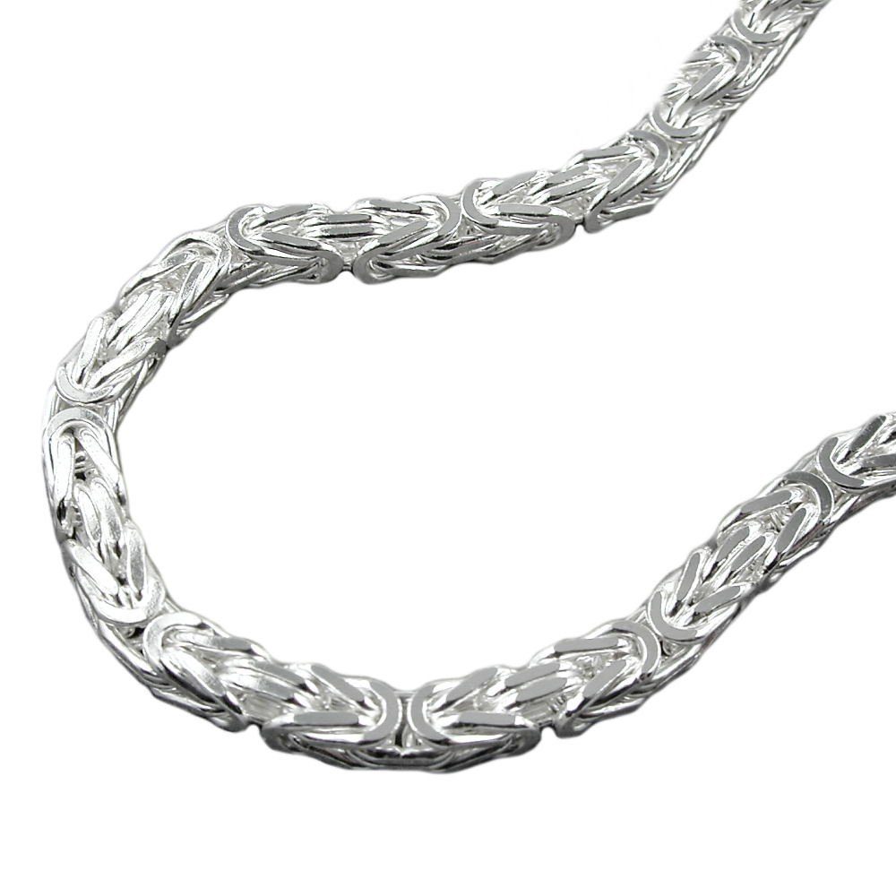 Königskette Halskette Silberschmuck glänzend 50 und unbespielt Silber Herren Länge Silberkette mm cm, 4 für Damen vierkant 925