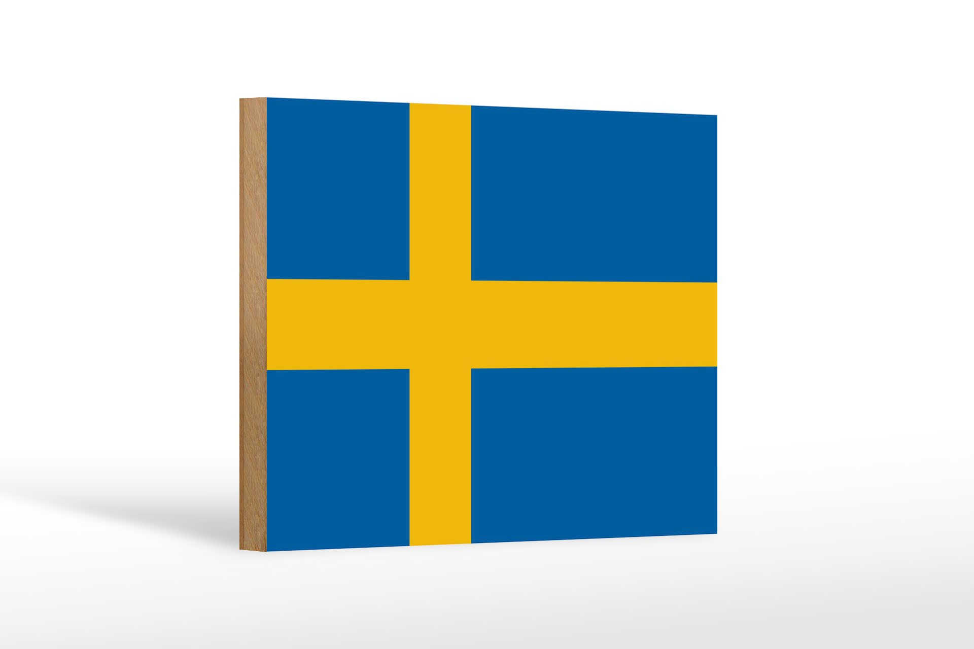 Femer GmbH Holzbild Flagge Schwedens 18x12 cm Flag of Sweden, Flaggen (1 St), Glatte Holzfaserplatte (MDF), vorn beschichtet