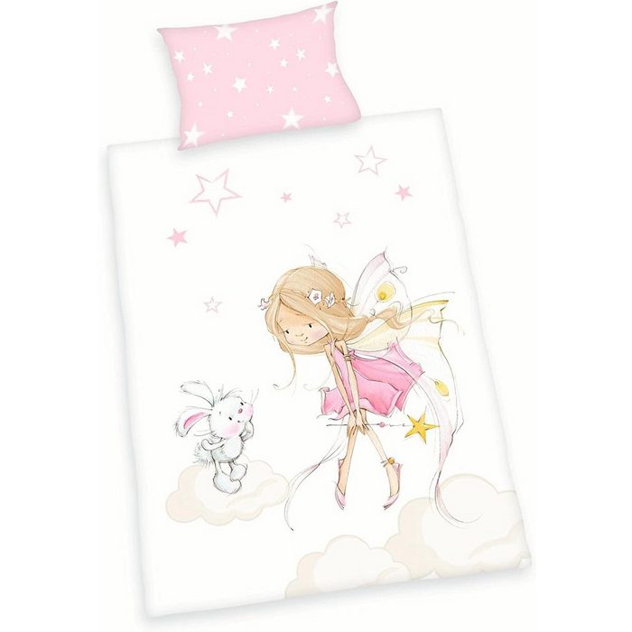 Babybettwäsche Herding Baby Kinder Renforce Bettwäsche Little Fairy Prinzessin rosa Herding Renforce 2 teilig