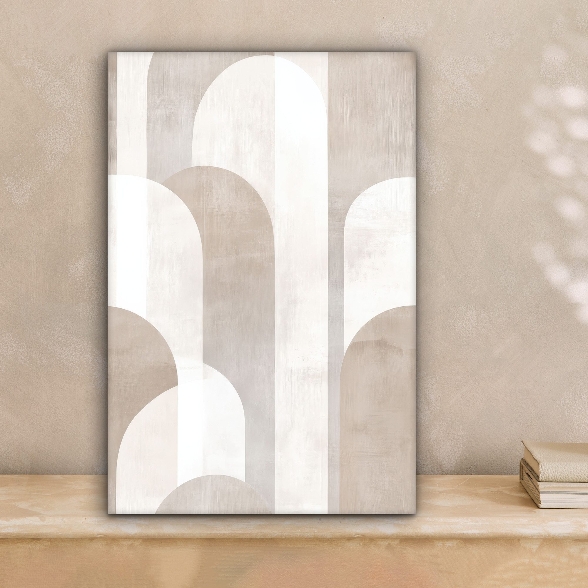 OneMillionCanvasses® Leinwandbild Abstrakte Bögen - Modern - Beige, Fotodru günstig online kaufen