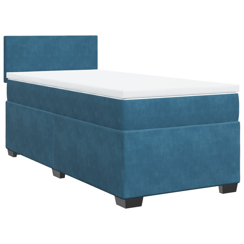 vidaXL Bett Boxspringbett mit Matratze Dunkelblau günstig online kaufen