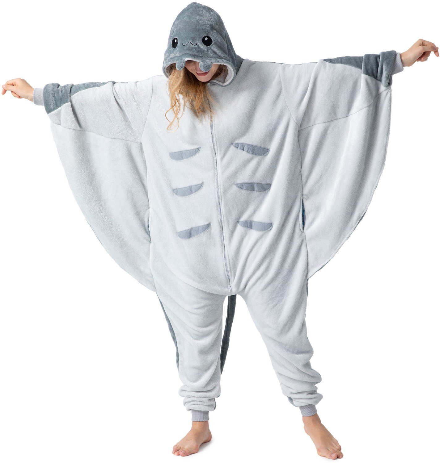 Corimori Partyanzug »Flauschiges Manta Rochen-Kostüm für Erwachsene«,  Karneval, Fasching, Onesie, Jumpsuit für Damen, Herren, Meeres-Tiere online  kaufen | OTTO