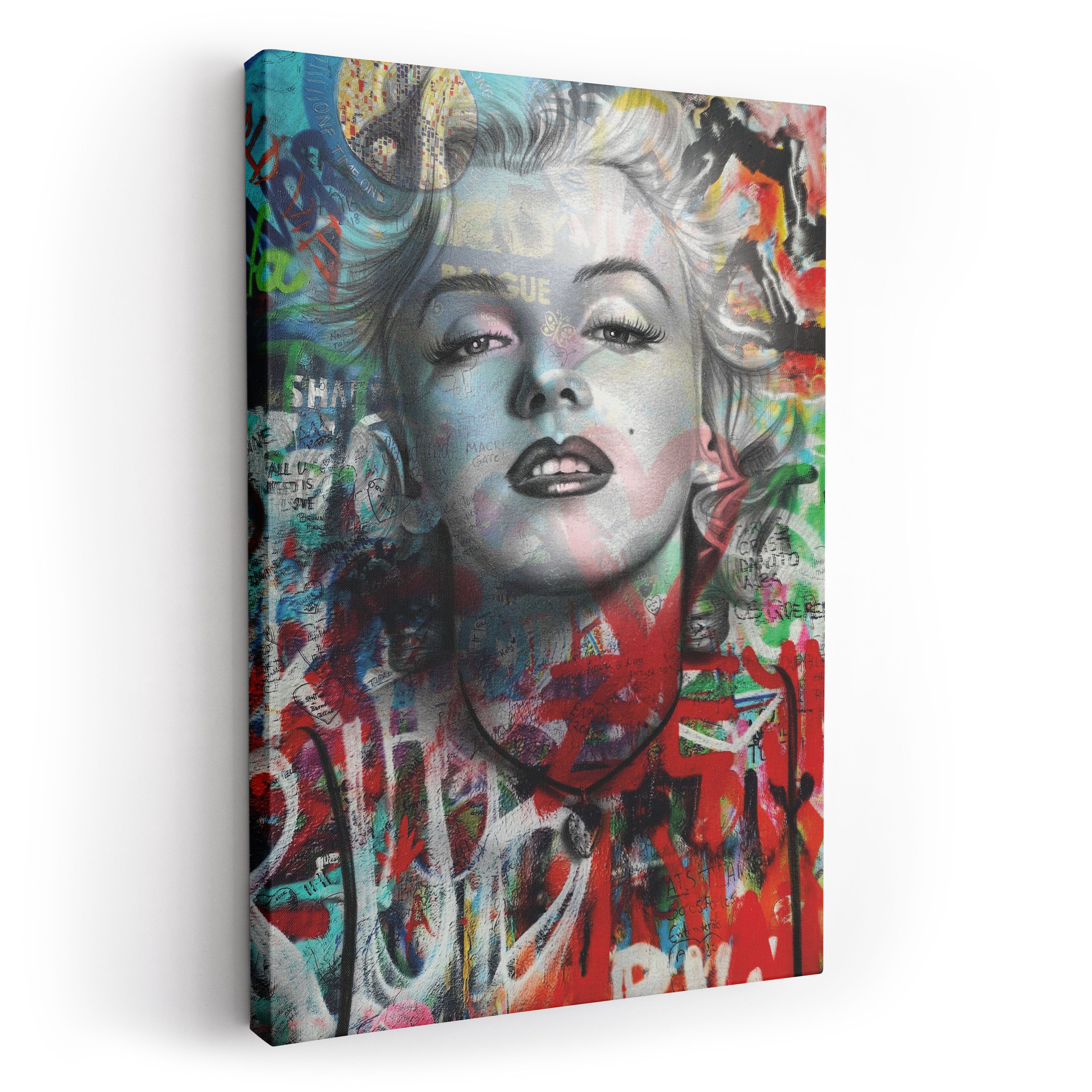 ArtMind XXL-Wandbild Marilyn Monroe - Graffiti Art, Premium Wandbilder als Poster & gerahmte Leinwand in 4 Größen, Wall Art, Bild, moderne Kunst