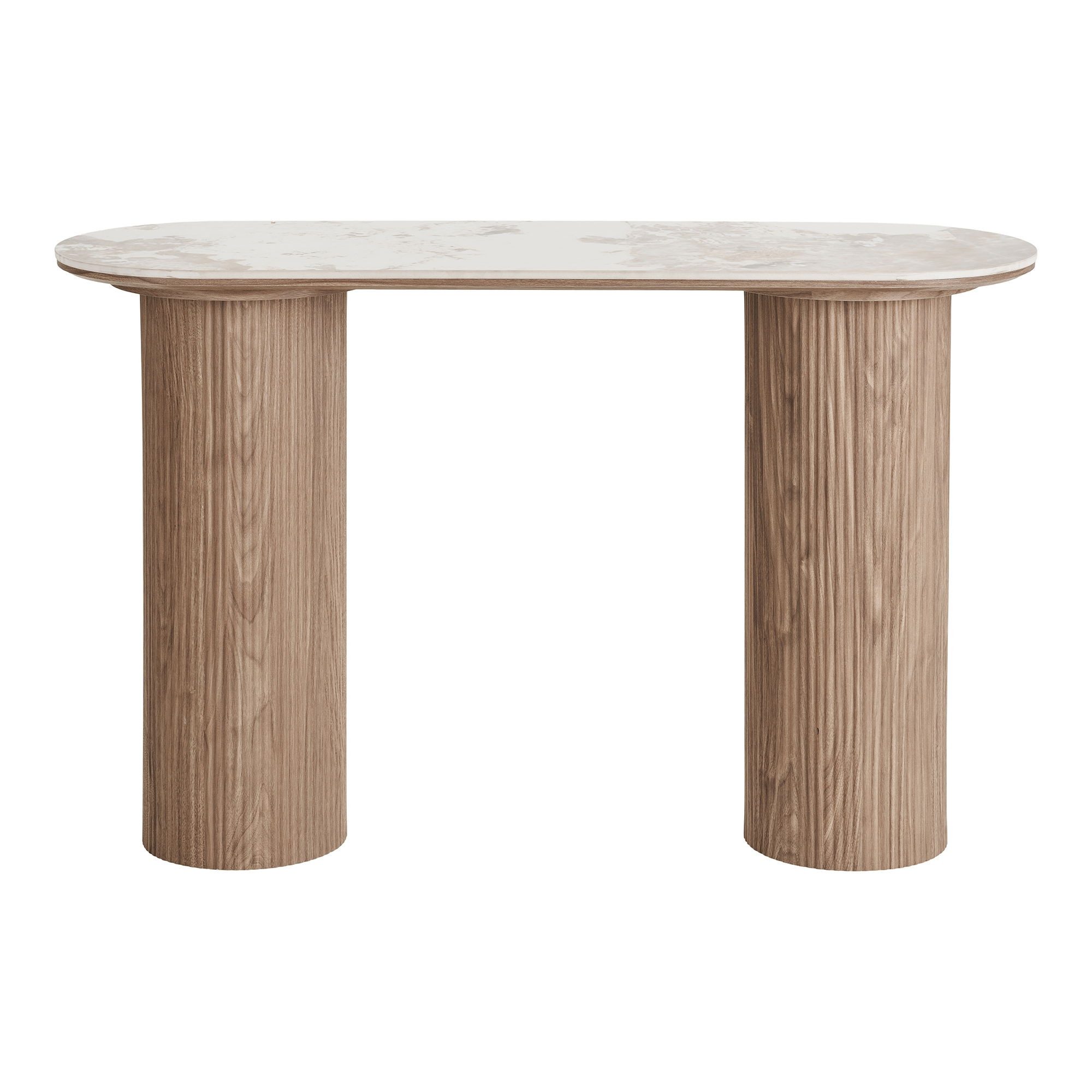 freiraum Konsole Athens, in weiss / Dunkelbraun, Keramik, MDF, Dekor - 120x78x40 (BxHxT)