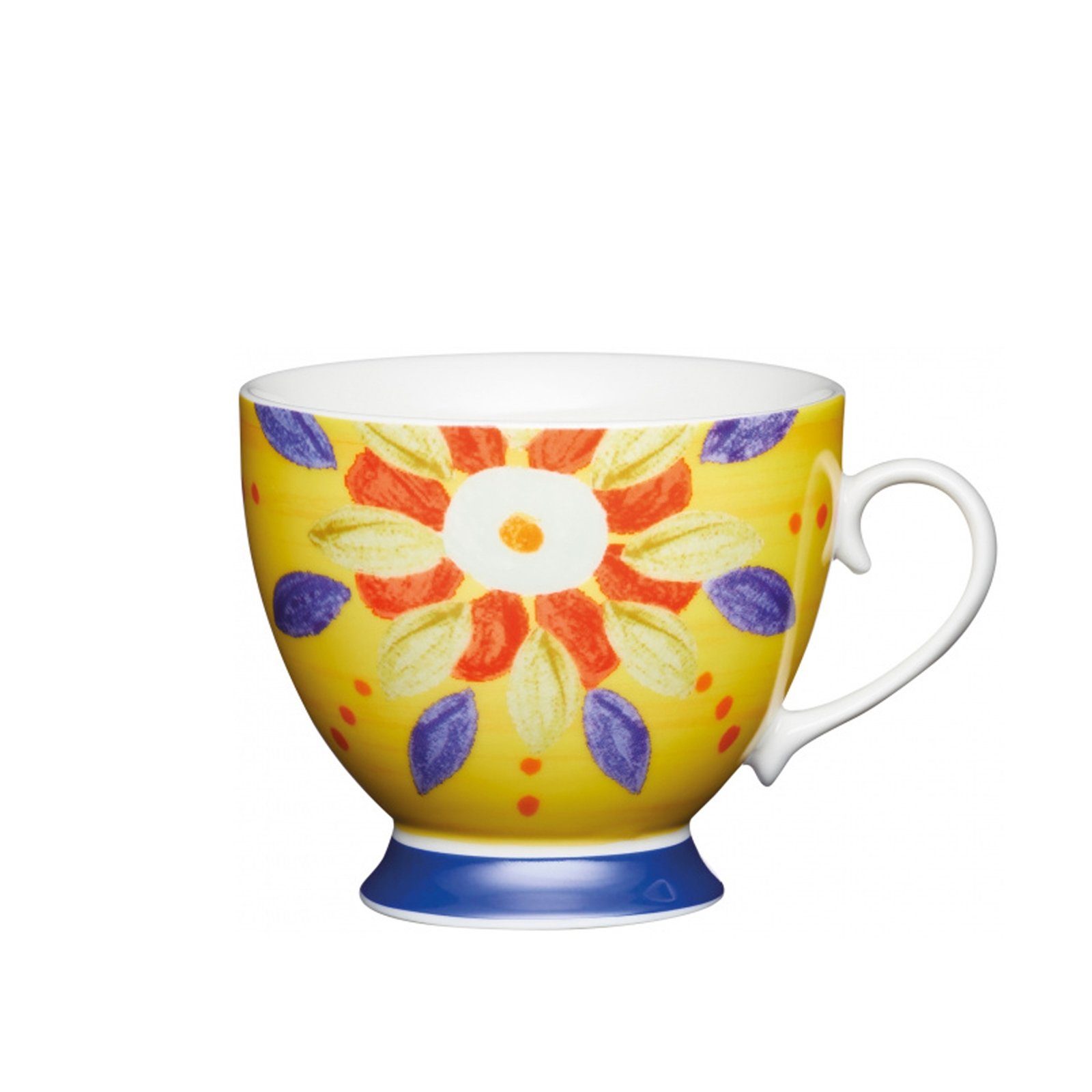 Neuetischkultur Marokko geschwungene Tasse Porzellan Form, Gelb 4-teilig, Tassen-Set,