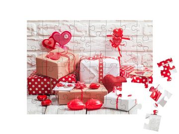 puzzleYOU Puzzle Valentinstag: Geschenke und Herzen, 48 Puzzleteile, puzzleYOU-Kollektionen Festtage
