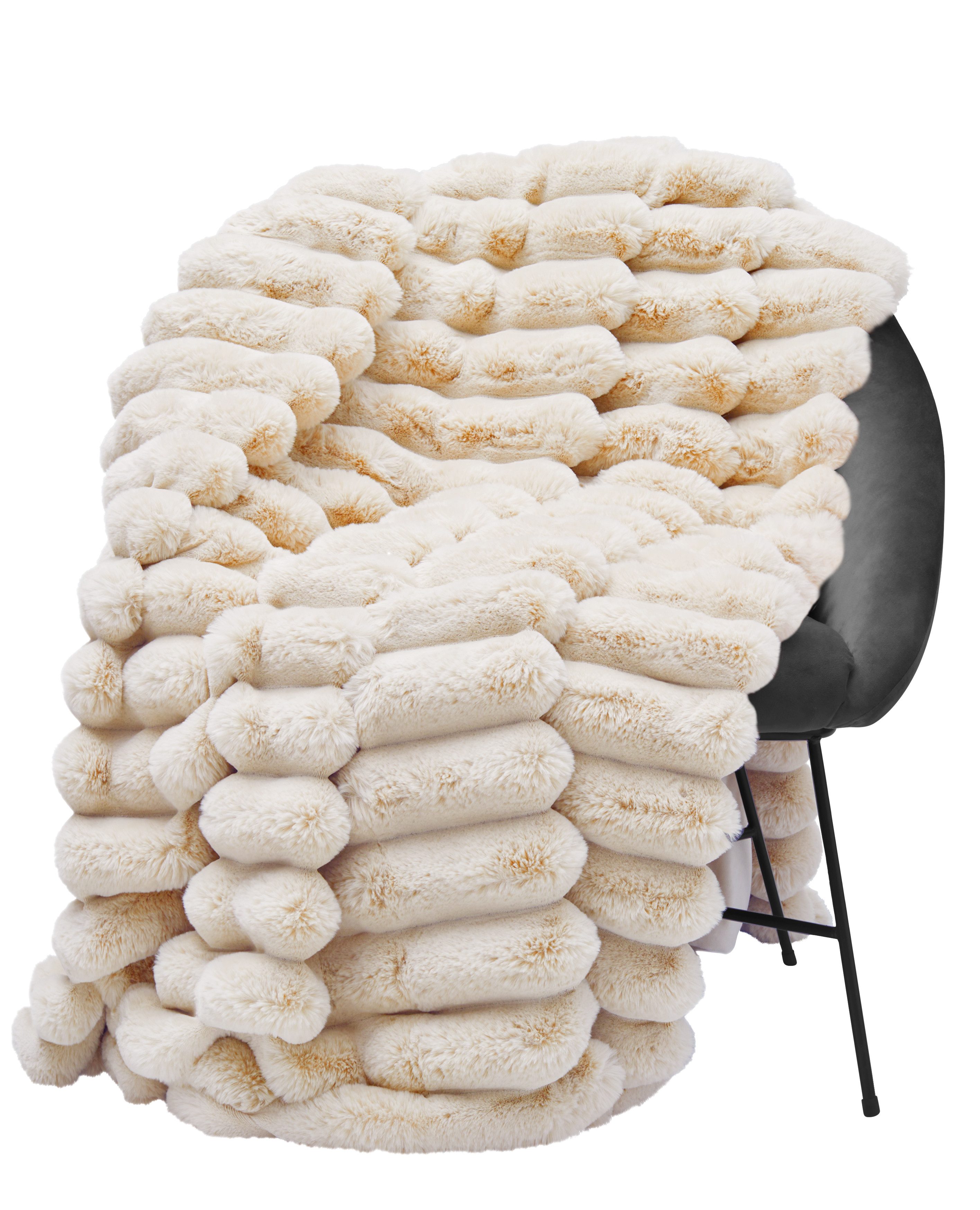 Wohndecke Trendige Kuscheldecke Felloptik 140x220 cm, günstig online kaufen