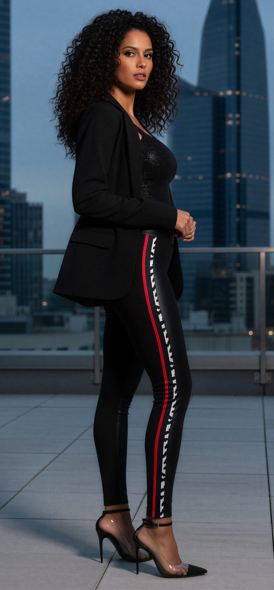 Bas Bleu Shapingleggings modernen Stil mit Wetlook