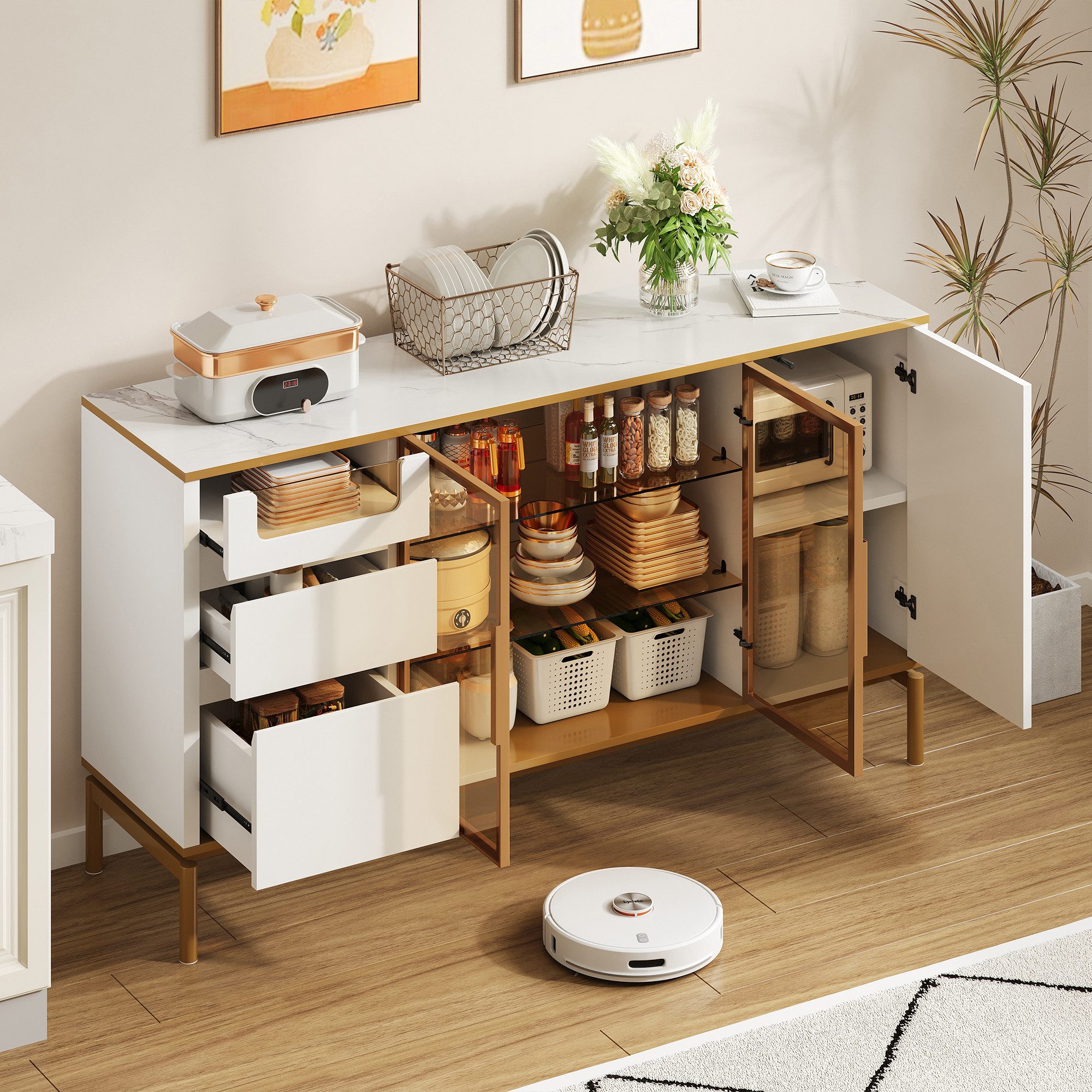 HAUSS SPOLE Sideboard Kommode Küchenschrank Buffetschrank günstig online kaufen