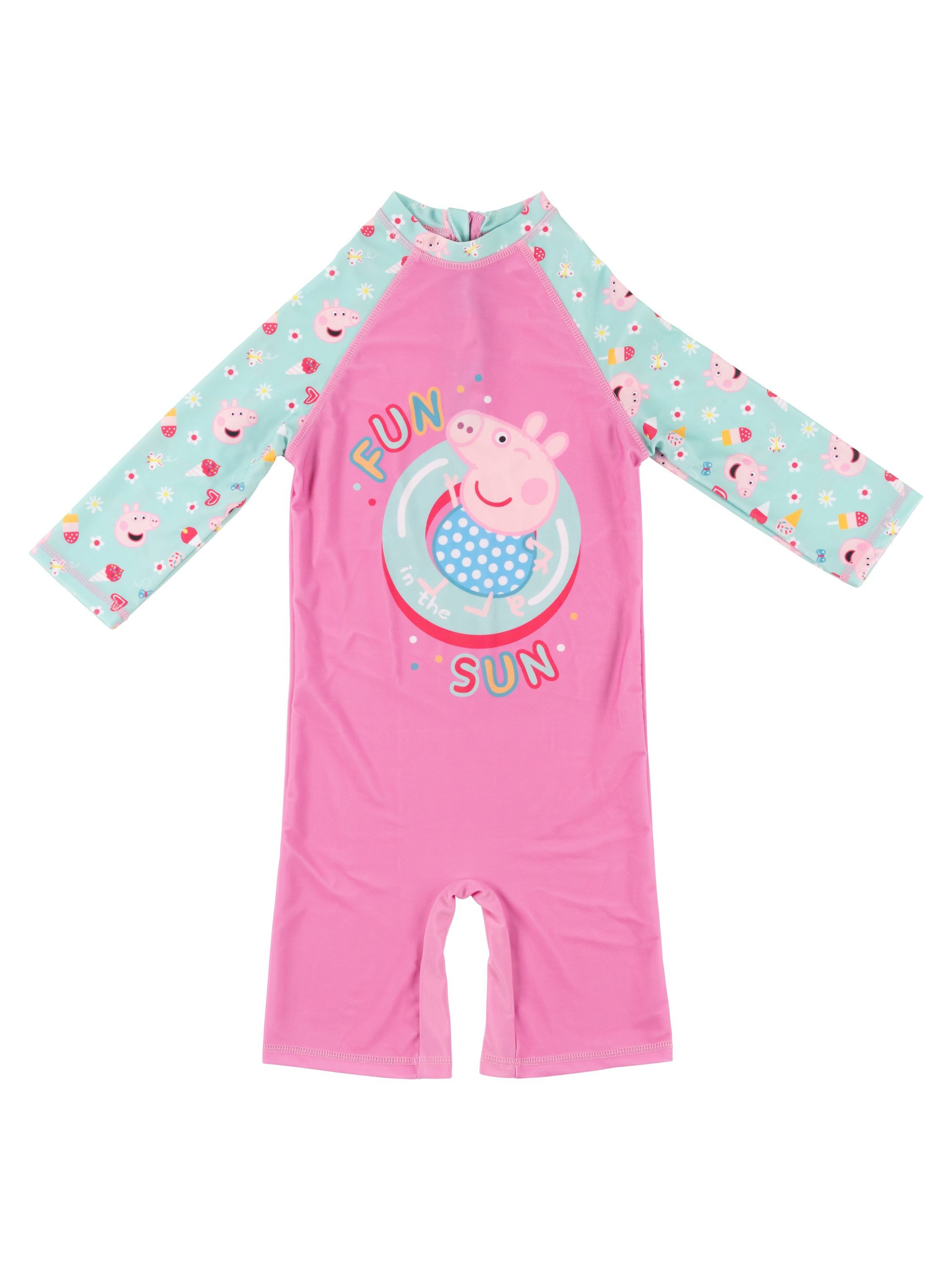 United Labels® Badeanzug Peppa Wutz Schwimmanzug UV-Schutz 50 Overall Badeanzug Einteiler