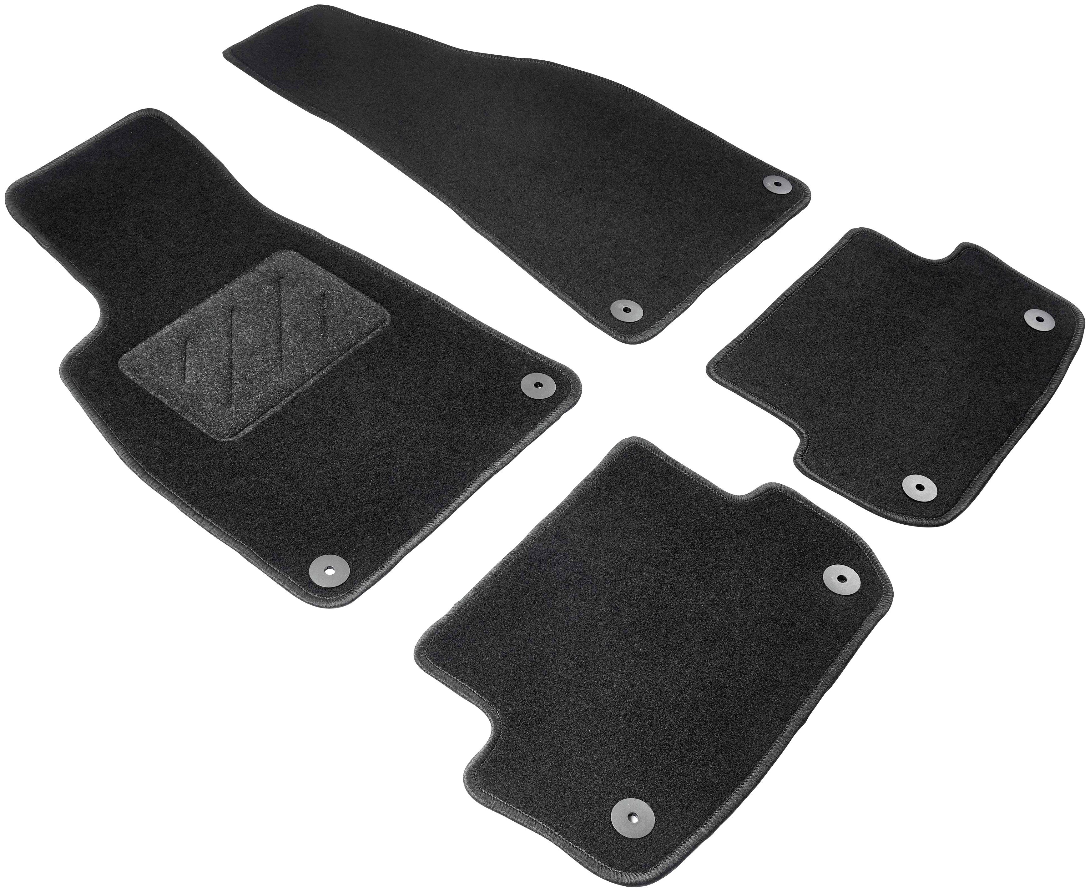 WALSER Passform-Fußmatten Standard (4 St), für Audi A4 B6/B7 Cabriolet 01/2002-12/2009