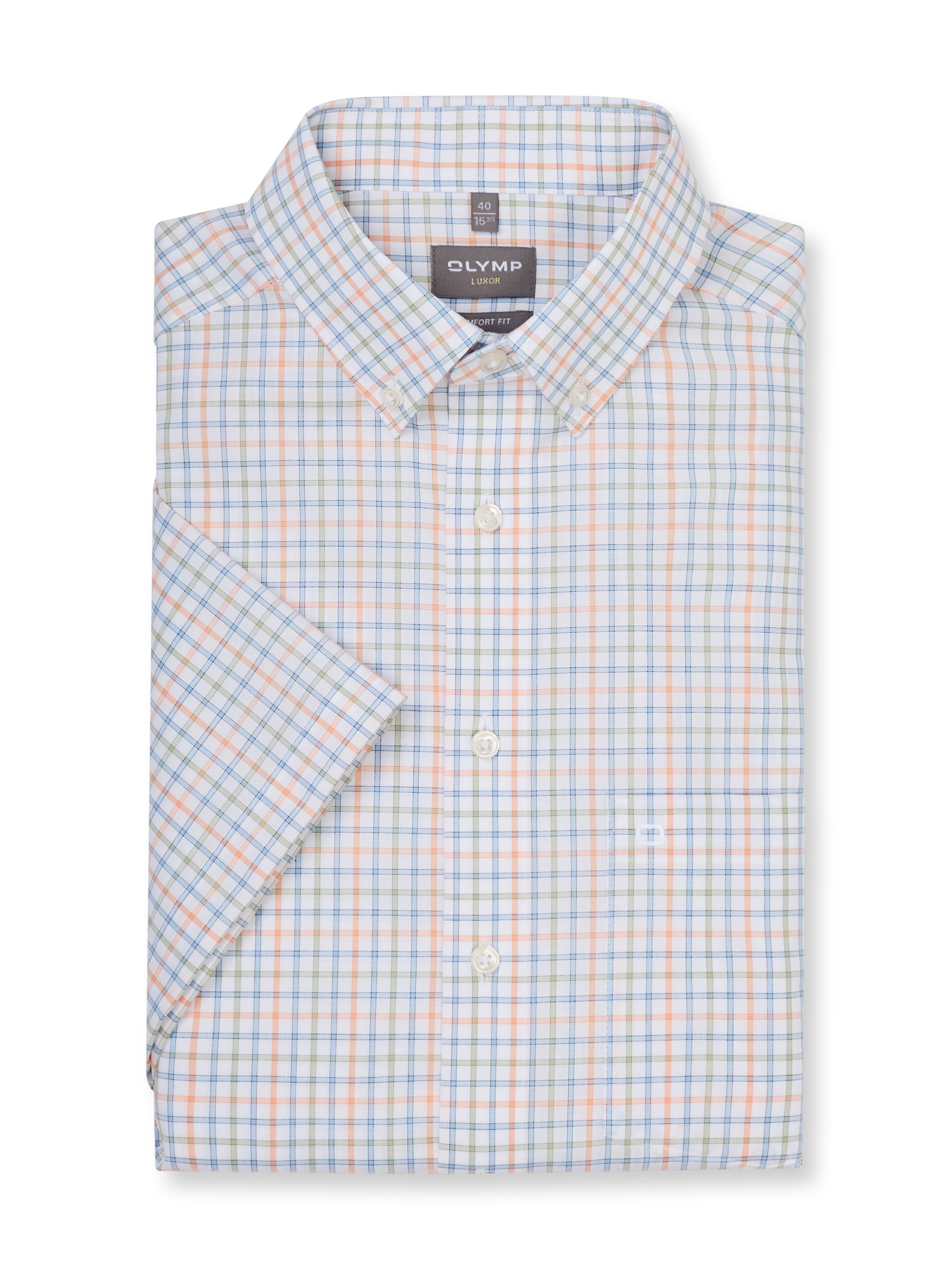 OLYMP Kurzarmhemd Luxor Businesshemd, comfort fit, Button-down-Kragen