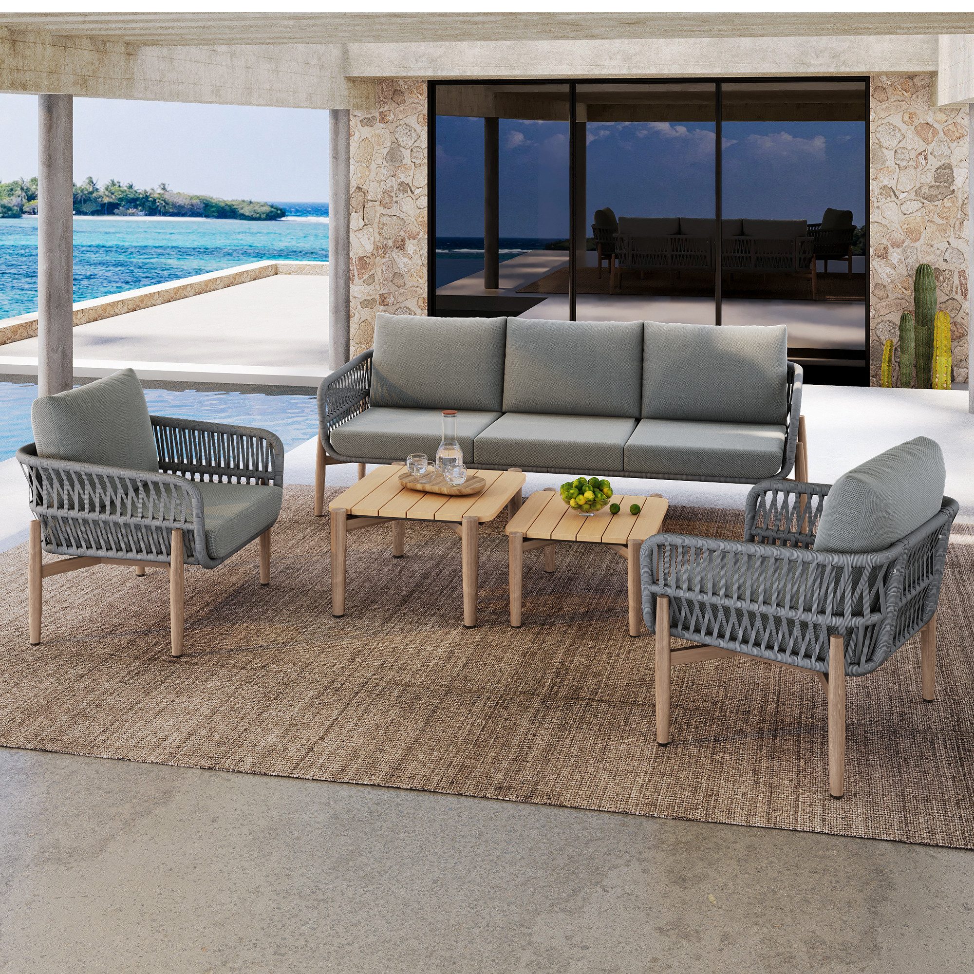 Celya Gartenlounge-Set Gartenlounges Balkon, Gartenmöbel Set günstig online kaufen