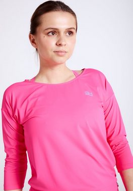 SPORTKIND Funktionsshirt Tennis 3/4 Loose Fit Shirt Mädchen & Damen hibiscus pink
