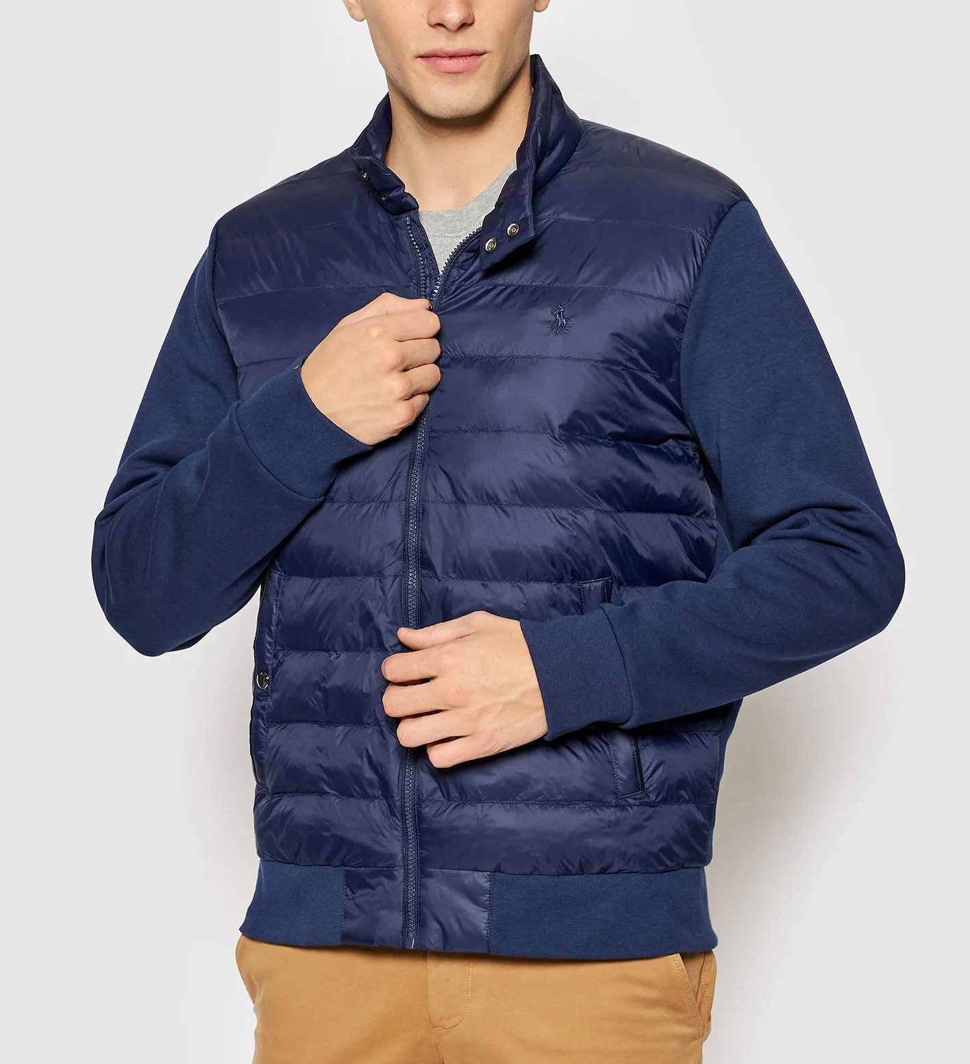 Polo Ralph Lauren Steppjacke Herren Gesteppte Jacke Blouson Bomber Gestepptes Vorderteil Isolierung mit Doppelstrick