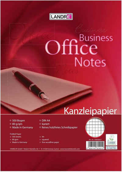 LANDRE Geschäftspapier Landré Kanzlei-Papier A4 kariert, 80 g/m², 500 Kanzlei-Bogen