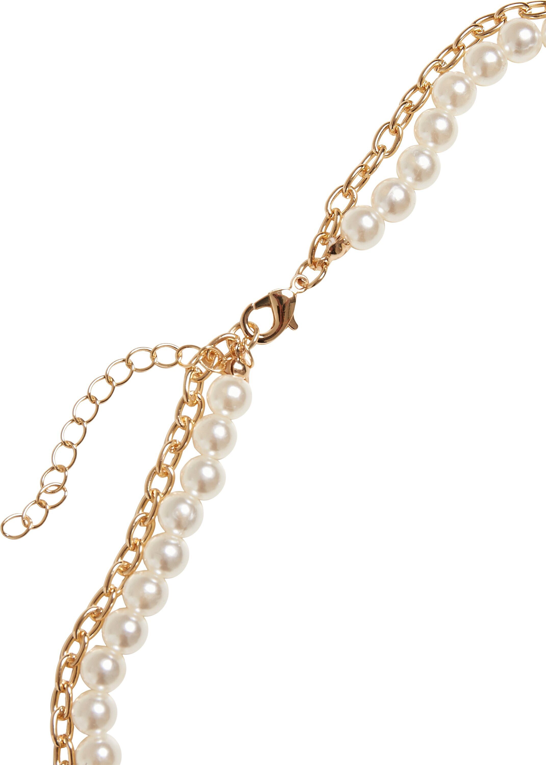 URBAN CLASSICS Pearl Necklace Layering Edelstahlkette Accessoires