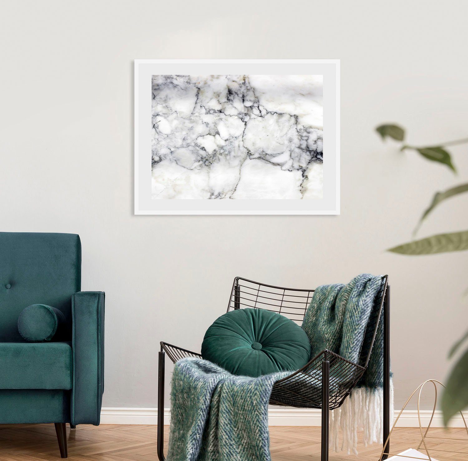 queence Bild Wladislav, Abstrakt, Marmor (1 St), HD Premium Poster-Druck inkl. Holzrahmen