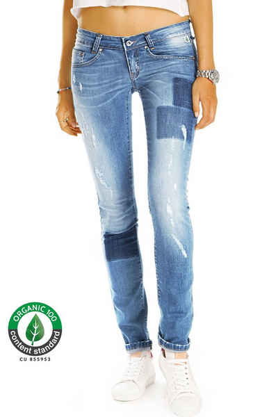 be styled Destroyed-Jeans Skinny Damen low waist Jeanshosen mit Bio-Baumwolle Hüftjeans Bio_002