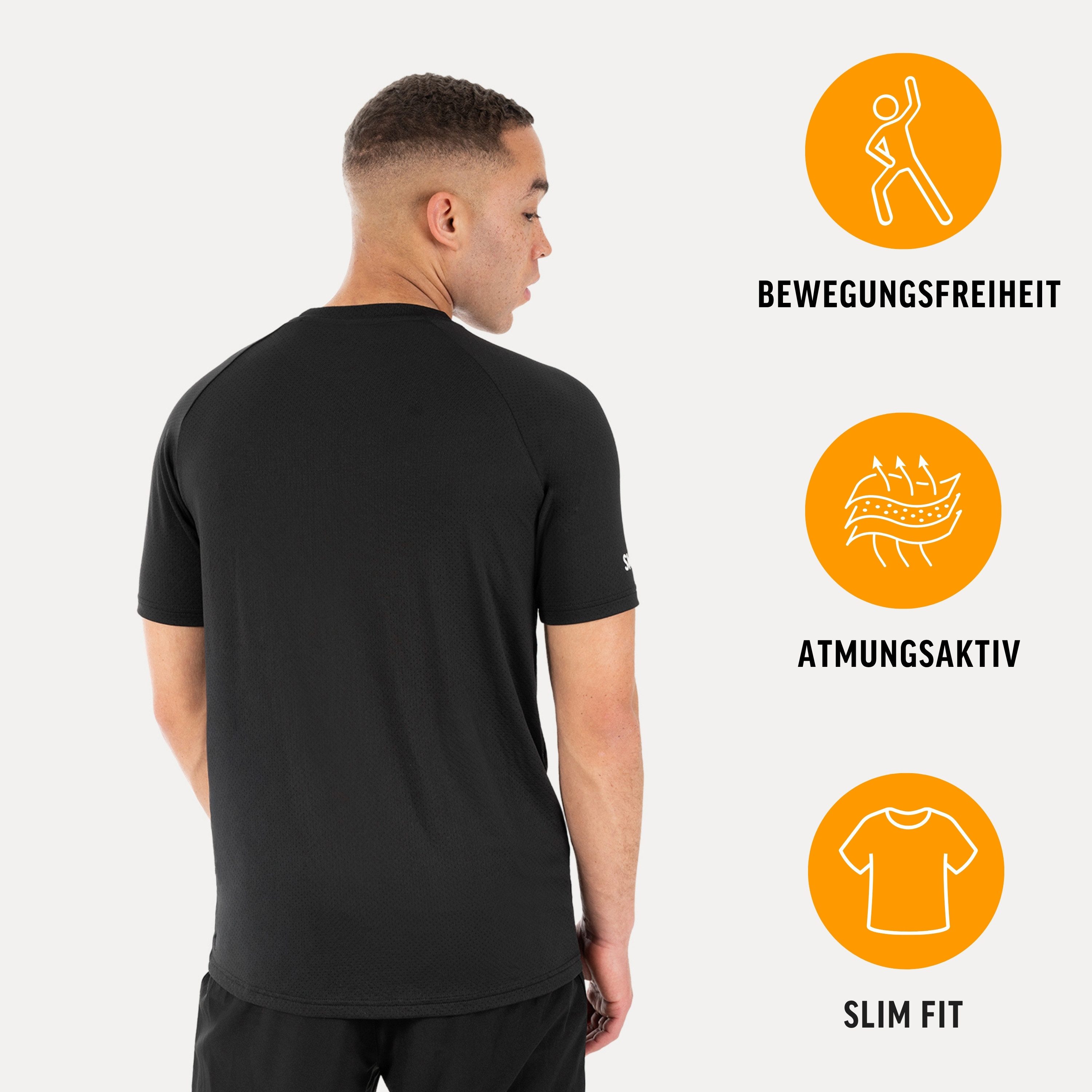 Smilodox T-Shirt Davren Herren, Slim Fit, Fitnessshirt, Raglan, Training, Sport Raglan, atmungsaktiv, Quick Dry, Stretch, Performance