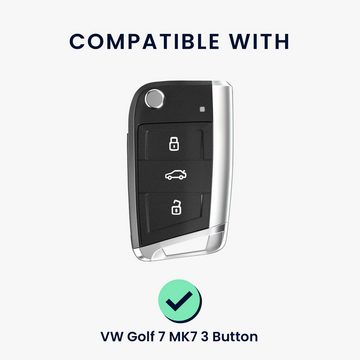 kwmobile Schlüsseltasche Autoschlüssel Hülle kompatibel mit VW Golf 7 MK7 3-Tasten (1-tlg), FLEXIBEL & ELASTISCH: Das TPU Silikon Schlüsselcover ist eine