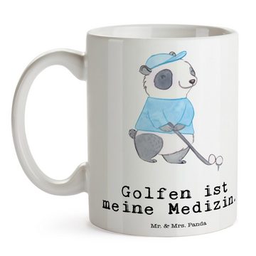 Mr. & Mrs. Panda Tasse Panda Golfen - Weiß - Geschenk, Golf Verein, Auszeichnung, Becher, Ta, Keramik, Herzberührende Designs
