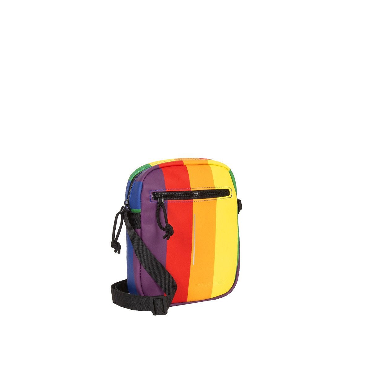 NEW REBELS Umhängetasche Columbus Topzip Schultertasche Crossbag, wasserabweisendes Planenmaterial, Regenbogen