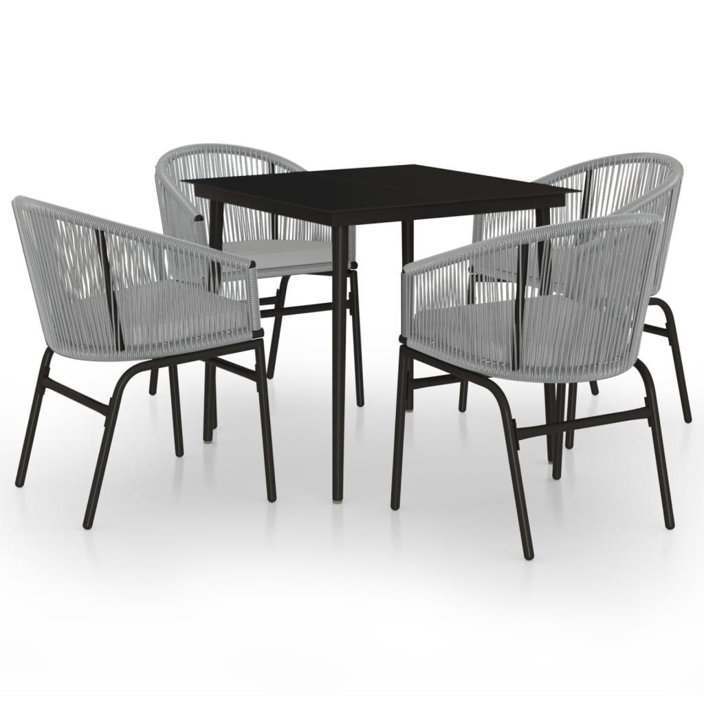 vidaXL Garten-Essgruppe 5-tlg. Garten-Essgruppe Grau, (4-tlg) günstig online kaufen